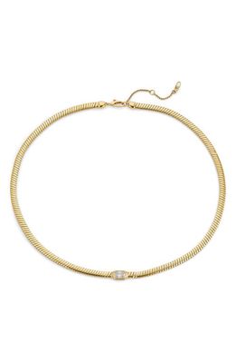 Nadri Omega Collar Necklace in Gold With Clear