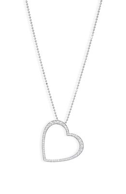 Nadri Pavé Cubic Zirconia Heart Pendant Necklace in Rhodium