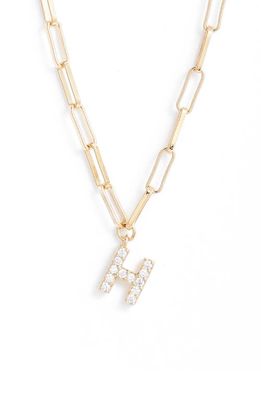 Nadri Pavé Initial Pendant Necklace in Gold - H
