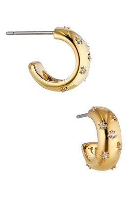 Nadri Starry Hoop Earrings in Gold