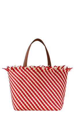 NAGHEDI Medium Havana Stripe Woven Tote in Amalfi 