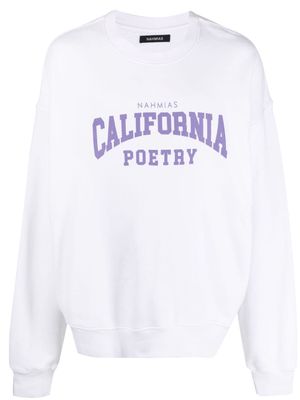 Nahmias California Poetry cotton sweatshirt - White