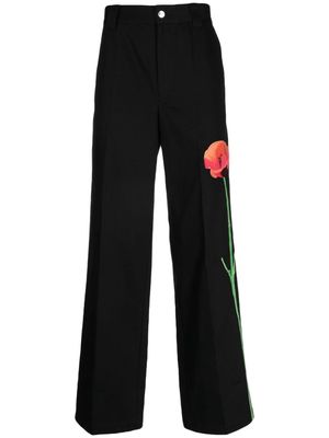 Nahmias floral-print wide-leg trousers - Black