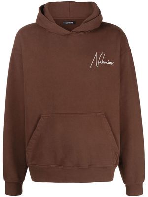 Nahmias graphic logo-print hoodie - Brown