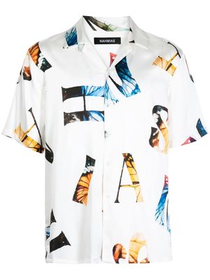 Nahmias graphic-print silk-blend shirt - White