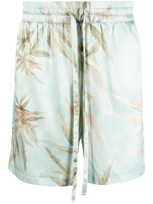 Nahmias graphic-print silk shorts - Blue