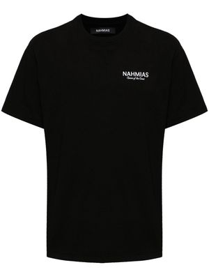 Nahmias logo-embroidered cotton T-shirt - Black