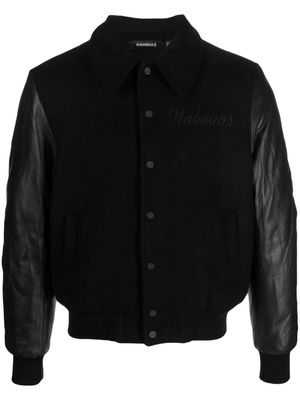 Nahmias logo-embroidered panelled bomber jacket - Black