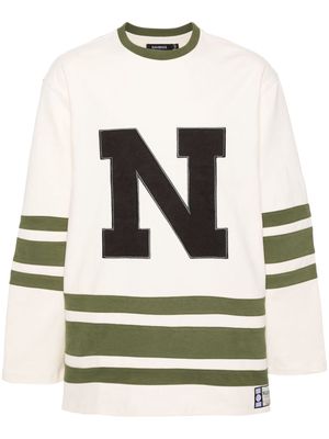 Nahmias logo-embroidered stripe-detailing sweatshirt - Neutrals
