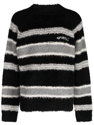 Nahmias logo-embroidered stripe-pattern sweatshirt - Black