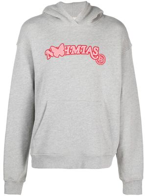 Nahmias logo-embroidery cotton hoodie - Grey