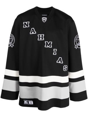 Nahmias logo-patches hockey jersey T-shirt - Black