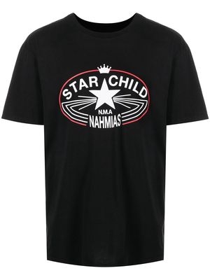 Nahmias logo-print cotton T-shirt - Black