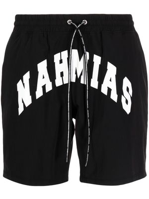 Nahmias logo-print drawstring-waist track shorts - Black