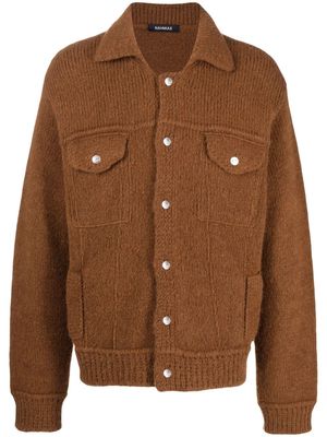 Nahmias panelled button-up cardigan - Brown