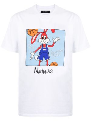 Nahmias Shoot Hoops cotton T-shirt - White