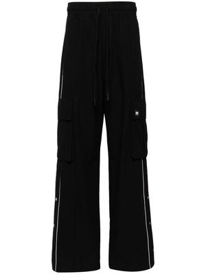 Nahmias side press-stud detailing cargo trousers - Black