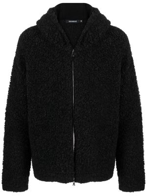 Nahmias slogan-print hooded coat - Black