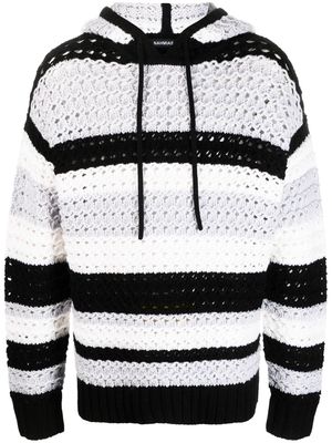 Nahmias stripe-pattern hooded wool jumper - Black