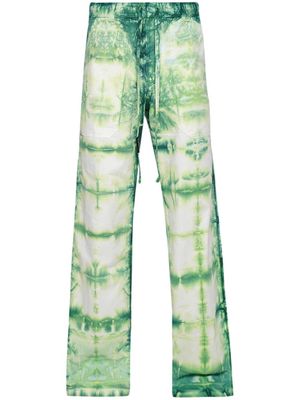 Nahmias tie dye-print baggy trousers - Green
