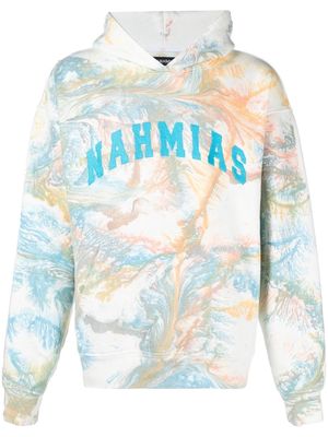 Nahmias Varsity logo-print hoodie - Blue