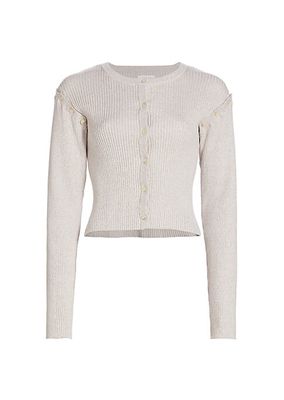 Naia Cotton & Cashmere Ribbed Convertible Cardigan