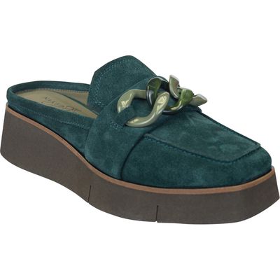 Naked Feet Elect Platform Loafer Mule in Emerald 