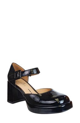 Naked Feet Estonia Platform Mary Jane Pump in Black Patent