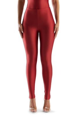 Naked Wardrobe Figure Out High Waist Leggings in Red