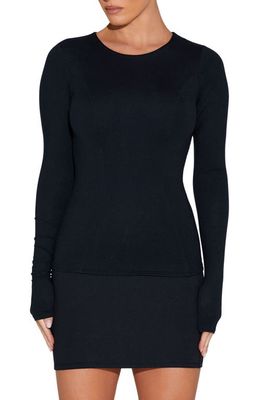 Naked Wardrobe Long Sleeve Top in Black