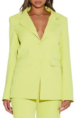 Naked Wardrobe Oversize Blazer in Chartreuse