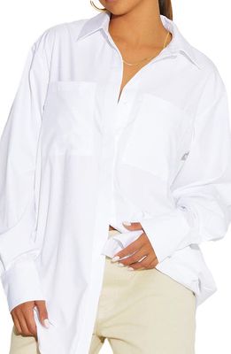 Naked Wardrobe Oversize Button-Up Shirt in White