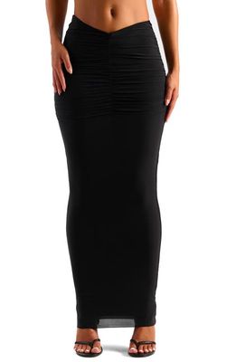 Naked Wardrobe Ruched Maxi Skirt in Black
