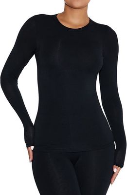 Naked Wardrobe Stretch Modal Top in Black
