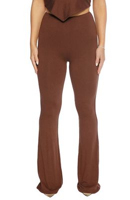 Naked Wardrobe The NW Bootleg Pants in Chocolate