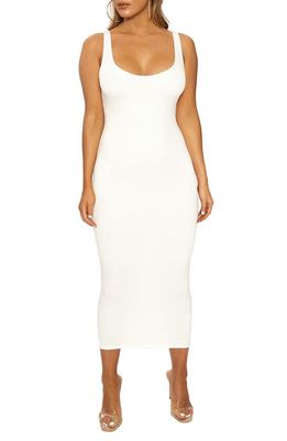 Naked Wardrobe The NW Hourglass Midi Dress in Off White