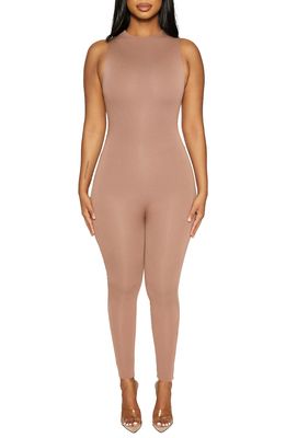 Naked Wardrobe The NW Sleeveless Jumpsuit in Coco