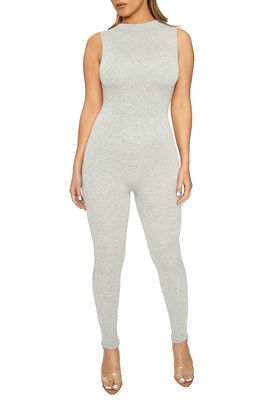 Naked Wardrobe The NW Sleeveless Jumpsuit in Heather Grey
