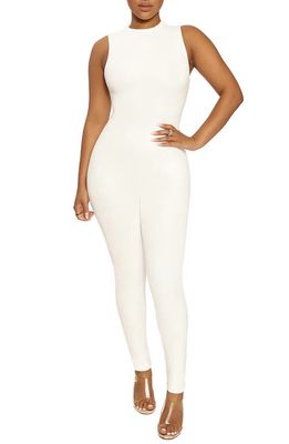 Naked Wardrobe The NW Sleeveless Jumpsuit in White