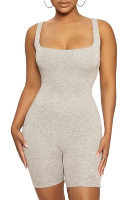 Naked Wardrobe The NW Sporty Romper in Heather Grey