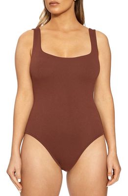 Naked Wardrobe The NW Tank Bodysuit in Chocolate