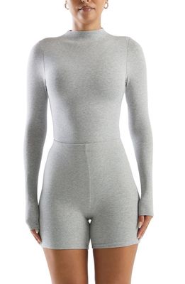 Naked Wardrobe The NW Thong Bodysuit in Heather Grey