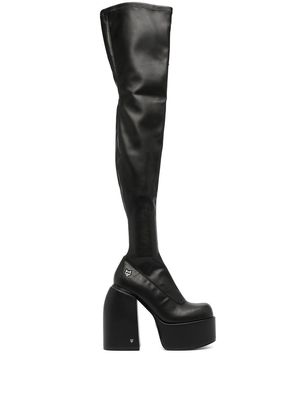 NAKED WOLFE Juicy thigh-high platform boots - Black