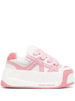 NAKED WOLFE Slider lace-up sneakers - Pink