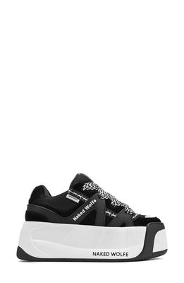 NAKED WOLFE Slider Platform Sneaker in Black