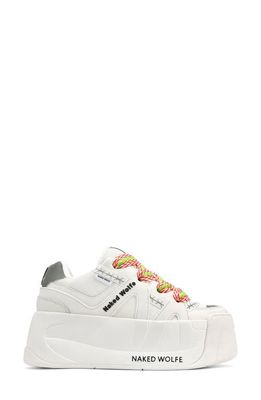 NAKED WOLFE Slider Platform Sneaker in White