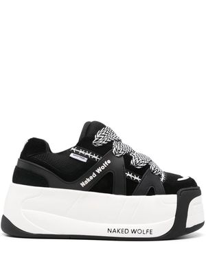 NAKED WOLFE Sliders leather platform sneakers - Black