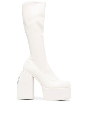 NAKED WOLFE Spice 140mm platform boots - White