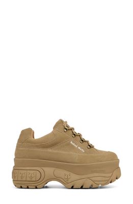 NAKED WOLFE Sporty Chunky Platform Sneaker in Taupe Suede