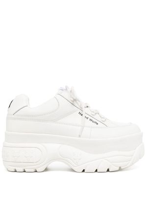 NAKED WOLFE Sporty platform lace-up sneakers - White